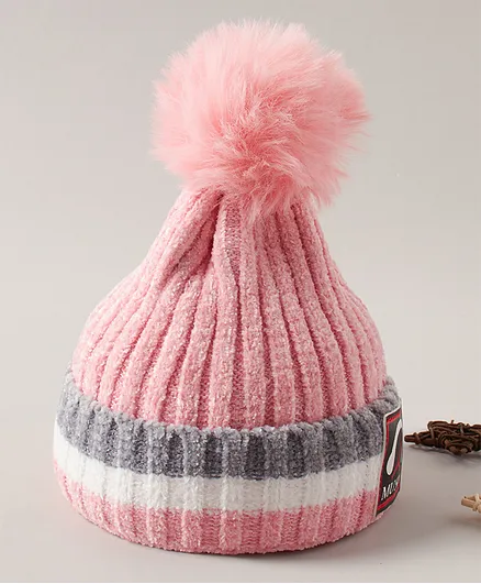 Babyhug Woollen Cap Pink - Diameter 12 cm