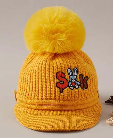 Babyhug Woolen Cap Yellow - Diameter 43 cm