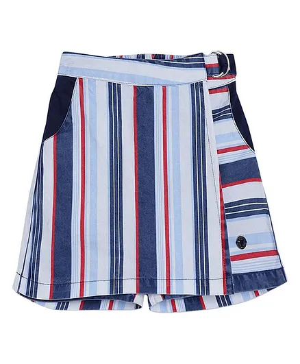 Blue Giraffe Striped Skirt - Multi Color