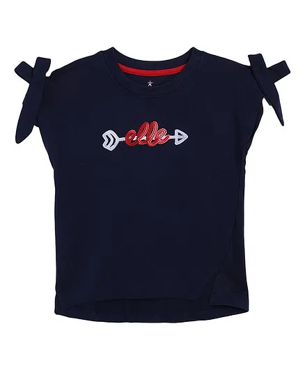 Elle Kids Short Sleeves Solid Colour Tee - Navy Blue