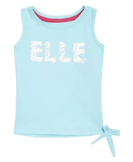 Elle Kids Sleeveless Solid Colour Top - Light Blue