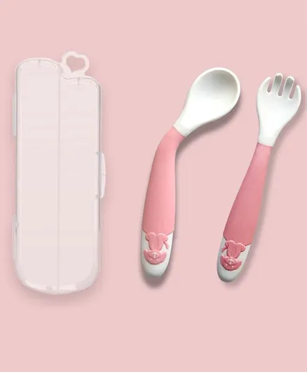 StarAndDaisy Forks and Spoons Set with Safe Case - Pink