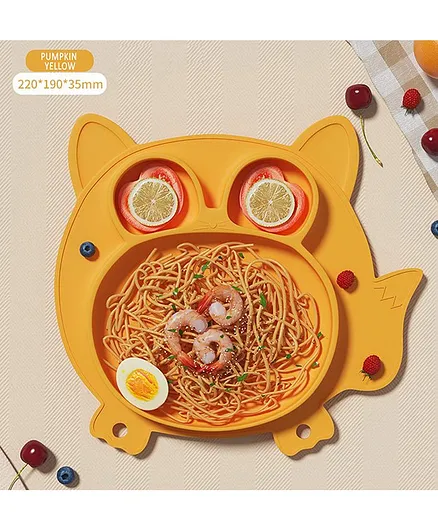 StarAndDaisy Silicone Divided Suction Food Plate - Yellow