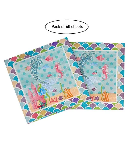 Party Anthem Magical Mermaid Paper Napkins - Pack of 40