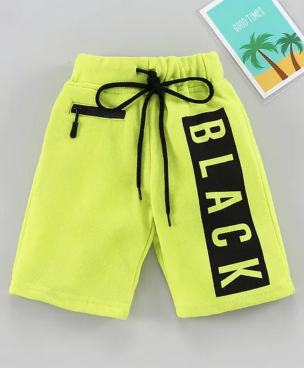 Rikidoos Text Print Shorts - Fluorescent Green