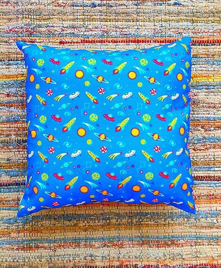 Rockfort Creations Square Space Print Cushion Cover - Blue