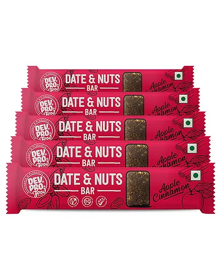 Dev. Pro. Date & Nuts Bar Apple Cinnamon Pack of 5 - 30 gm Each