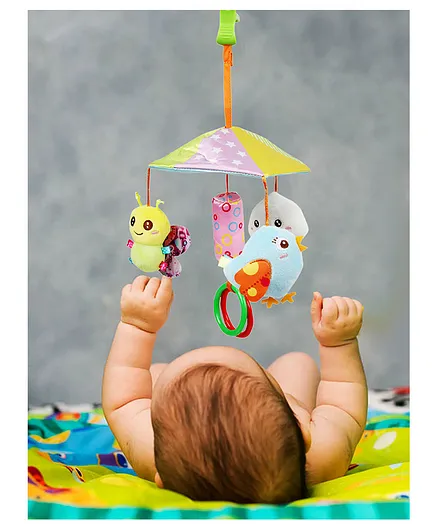 Baby Moo Chiry Birds Hanging Musical Toy Soft Rattle - Multicolor