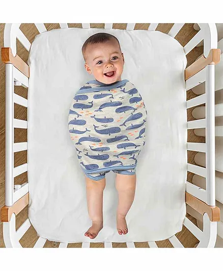Baby Moo Dolphins Ready Swaddle - Blue