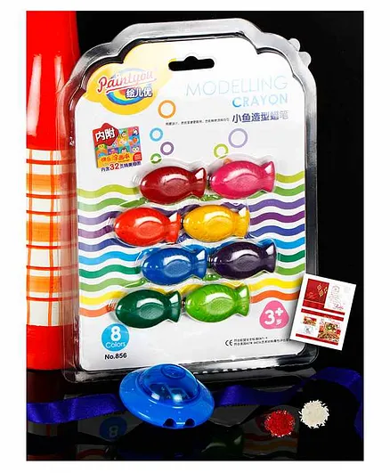 Passion Petals Sharpener Style Rakhi With Crayon Colours & Rakshabandhan Card - Blue
