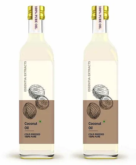 Essential Extracts Cold Pressed Virgin Coconut Oil Pack of 2 - 500 ml Each