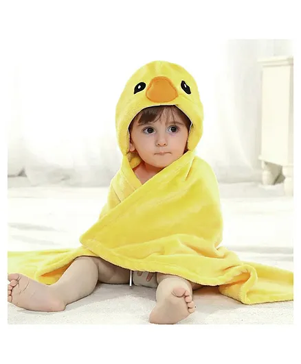 Brandonn Hooded Baby Blanket Duck Design - Yellow
