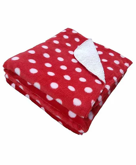 Brandonn Baby Blanket Polka Dot Print - Red