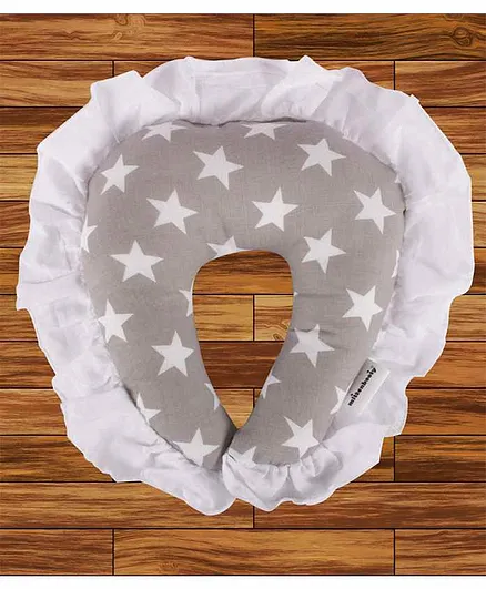 Mittenbooty U Shaped Neck Support Pillow Star Print - Grey