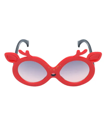 Spiky 100% UV Protection Oval Shape Sunglasses - Red