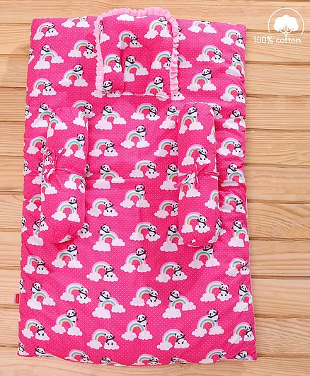 Babyhug 100% Cotton Bedding Set - Pink