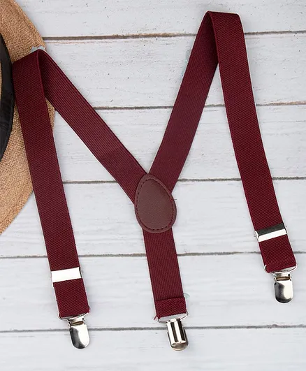 Arendelle Solid Suspenders - Maroon