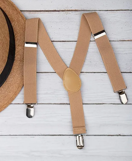 Arendelle Solid Suspenders - Beige