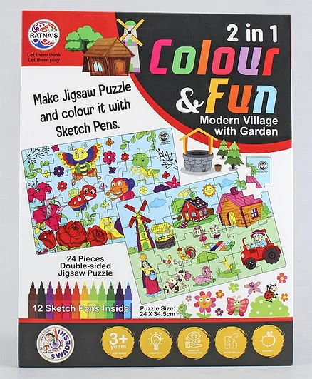 Ratnas Color and Fun Village Jigsaw Puzzle Multicolor - 24 Pieces