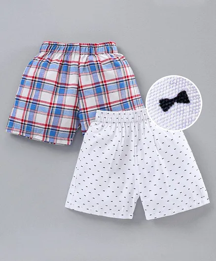 Rikidoos Pack Of 2 Checked Shorts - Blue Red