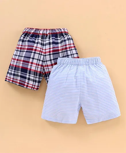 Rikidoos Pack Of 2 Checked Shorts - Red White