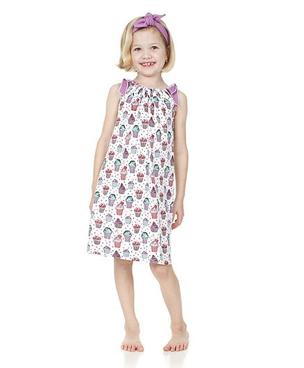 juDanzy Cupcake Print Dress - White