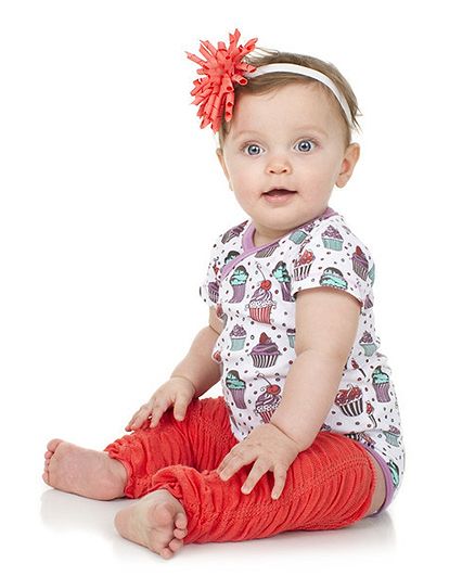 juDanzy Cupcake Print Onesie - Purple