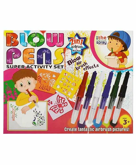 Planet Of Toys Spray Blow Pens Set of 6 - (Colors May Vary)