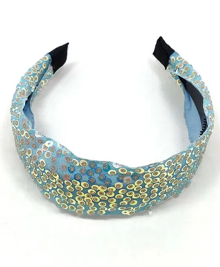 Kid-O-World Net Sequin Broad Hair Band - Blue