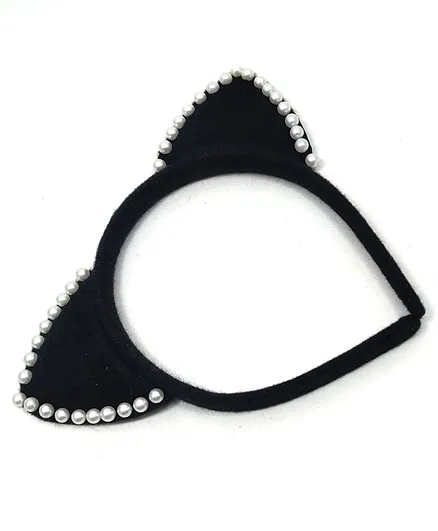 Kid-O-World Cat Ears Pearl Hair Band - Black