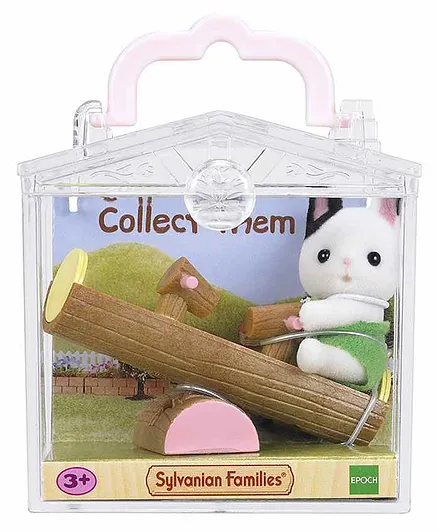 Sylvanian Families Baby Cat on See-Saw Animal Toy - Length 4 cm