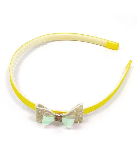 Kid-O-World Iridescent Bow Hair Band - Light Yellow