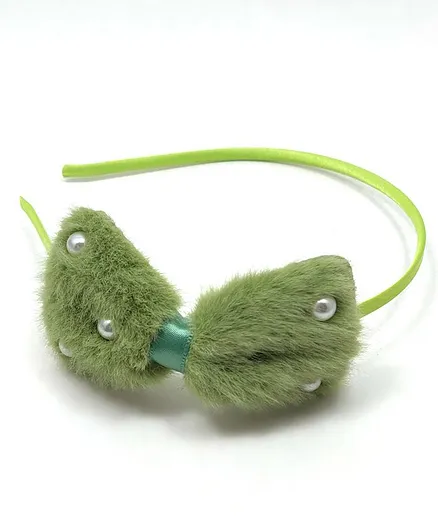 Kid-O-World Faux Fur Pearl Hair Band - Green
