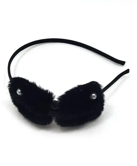 Kid-O-World Faux Fur Pearl Hair Band - Black