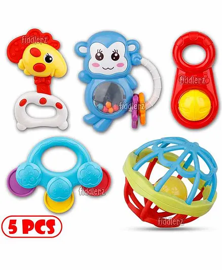 Fiddlerz Rattle Toys Pack of 5 - Multicolour