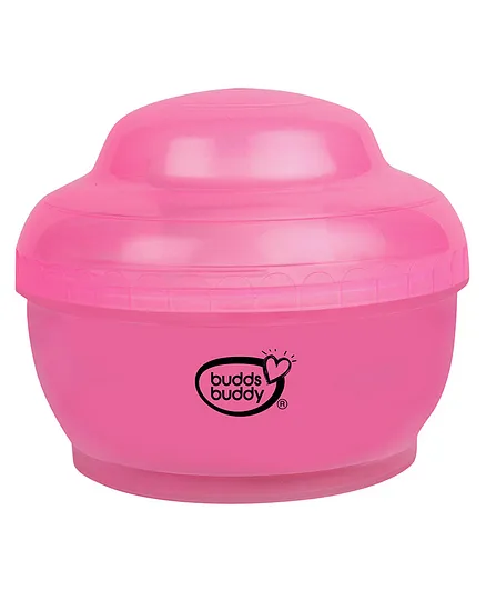 Buddsbuddy 100%Cotton Powder Puff With Storage Powder Case - Pink
