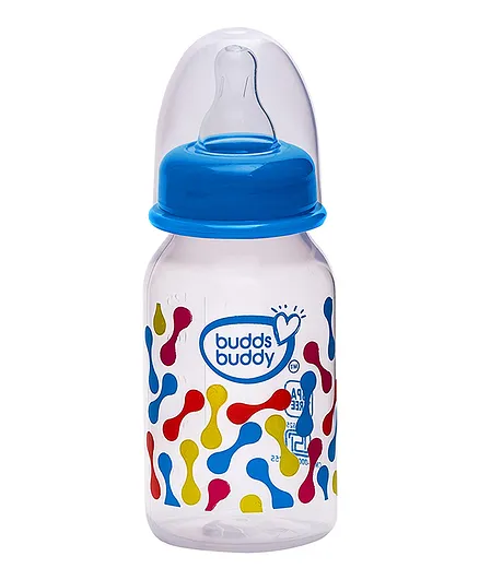 Buddsbuddy Regular Neck Baby Feeding Bottle Blue - 125 ml
