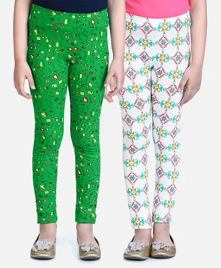 Naughty Ninos Printed Full Length Set Of 2 Leggings - Multi