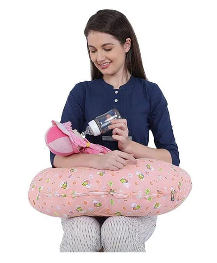 Momsyard 5 in 1 Magic Breast Feeding Pillow with Detachable Cover Peach Peach