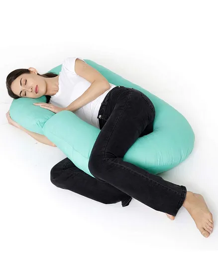 Momsyard C shaped Full Body Pregnancy And Maternity Pillow - Blue