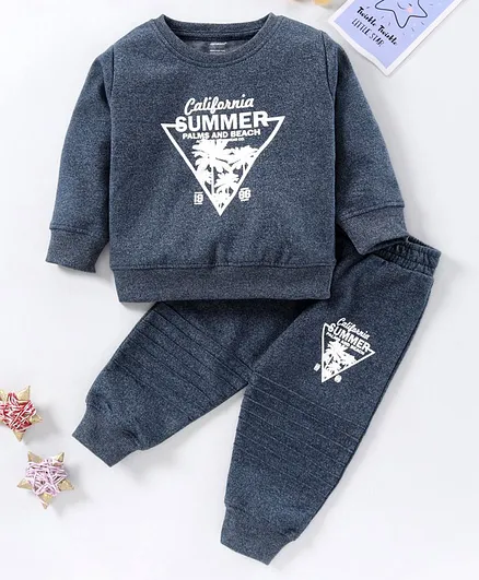 Cucumber Full Sleeves Shirt & Full Pyjama Nightwear Set - Grey