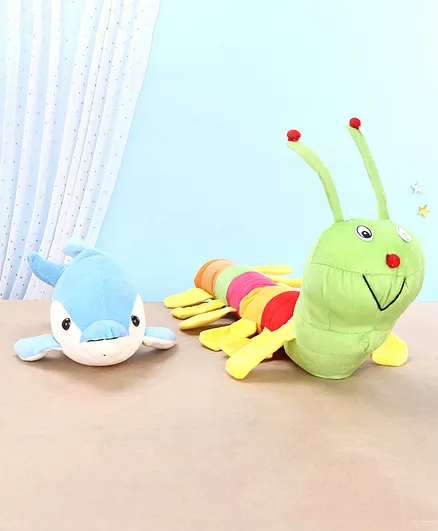 Deals India Caterpillar And Fish Soft Toys Pack of 2 - Length 61 cm