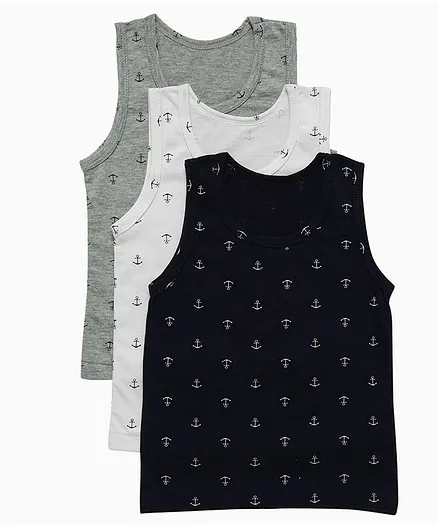 Chipbeys Pack Of 3 Sleeveless Printed Vests - Assorted