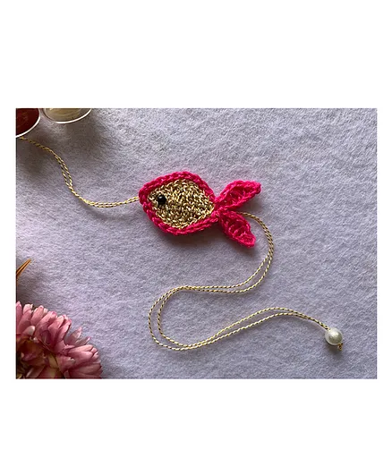 This And That By Vedika Handmade Crochet Fish Rakhi - Pink/