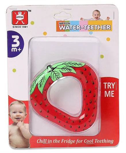 Nippon Water Filled Strawberry Shaped Silicone Teether - Red