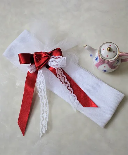 Flying Lollipop Flower Design Headband - White
