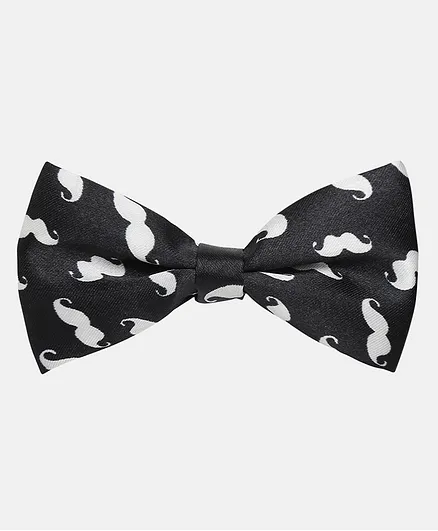NEO NATIVES Moustache Printed Bow Tie - Black