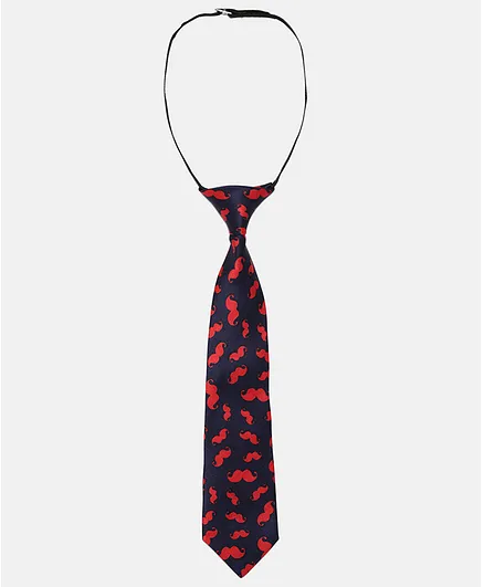 NEO NATIVES Moustache Printed Tie - Blue