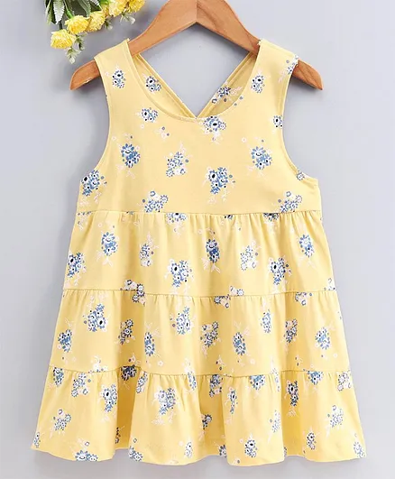 ToffyHouse Sleeveless Frock Floral Print - Yellow