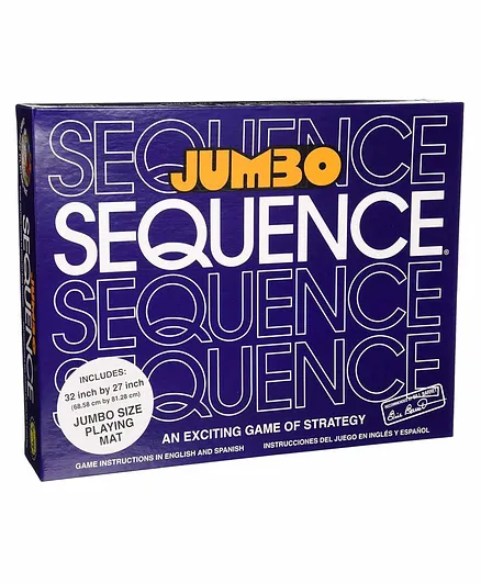 Sanjary Jumbo Sequence Family Card Board Game - Blue